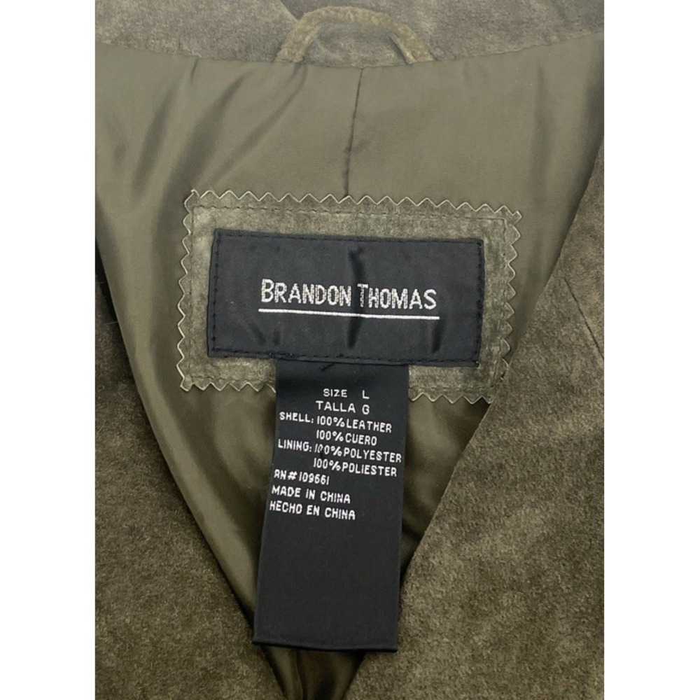 Brandon Thomas Women's Hunter Green Suede Leather Blazer Jacket Size L - Picture 4 of 6